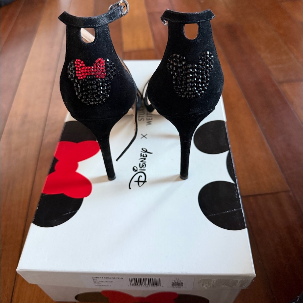 Stuart Weitzman Black Rhinestone Heels